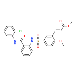 ChemSpider 2D Image | Methyl (2E)-3-[5-({2-[(2-chlorophenyl)carbamoyl]phenyl}sulfamoyl)-2-methoxyphenyl]acrylate | C24H21ClN2O6S