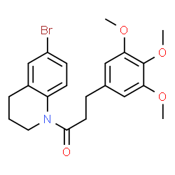 ChemSpider 2D Image | 1-(6-Bromo-3,4-dihydro-1(2H)-quinolinyl)-3-(3,4,5-trimethoxyphenyl)-1-propanone | C21H24BrNO4