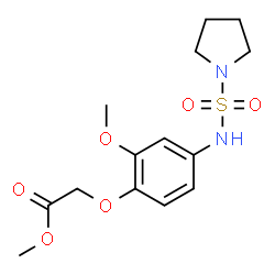 ChemSpider 2D Image | Methyl {2-methoxy-4-[(1-pyrrolidinylsulfonyl)amino]phenoxy}acetate | C14H20N2O6S