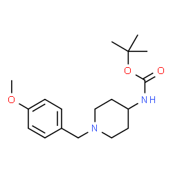 ChemSpider 2D Image | tert-butyl [1-(4-methoxybenzyl)piperidin-4-yl]carbamate | C18H28N2O3