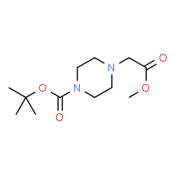ChemSpider 2D Image | tert-butyl 4-(2-methoxy-2-oxoethyl)piperazine-1-carboxylate | C12H22N2O4