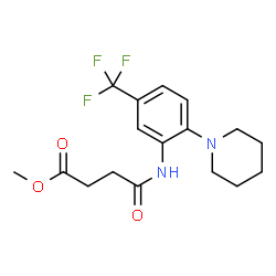 ChemSpider 2D Image | Methyl 4-oxo-4-{[2-(1-piperidinyl)-5-(trifluoromethyl)phenyl]amino}butanoate | C17H21F3N2O3