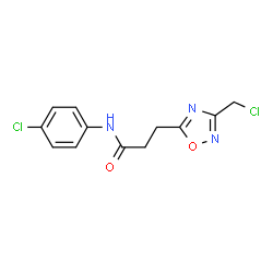 ChemSpider 2D Image | 3-[3-(Chloromethyl)-1,2,4-oxadiazol-5-yl]-N-(4-chlorophenyl)propanamide | C12H11Cl2N3O2