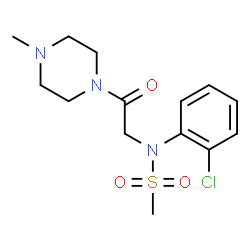 ChemSpider 2D Image | N-(2-Chlorophenyl)-N-[2-(4-methyl-1-piperazinyl)-2-oxoethyl]methanesulfonamide | C14H20ClN3O3S