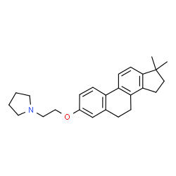 ChemSpider 2D Image | 17,17-Dimethyl-3-[2-(1-pyrrolidinyl)ethoxy]gona-1,3,5(10),8,11,13-hexaene | C25H31NO