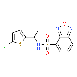 ChemSpider 2D Image | N-[1-(5-Chloro-2-thienyl)ethyl]-2,1,3-benzoxadiazole-4-sulfonamide | C12H10ClN3O3S2