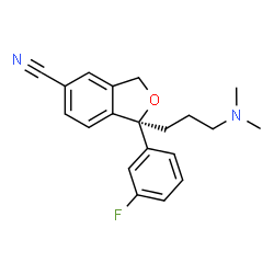 ChemSpider 2D Image | (1S)-1-[3-(Dimethylamino)propyl]-1-(3-fluorophenyl)-1,3-dihydro-2-benzofuran-5-carbonitrile | C20H21FN2O