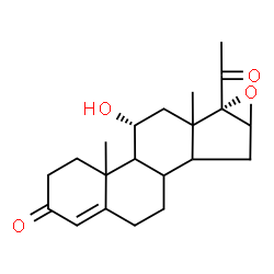 ChemSpider 2D Image | (8xi,9xi,10xi,11alpha,13xi,14xi)-11-Hydroxy-16,17-epoxypregn-4-ene-3,20-dione | C21H28O4