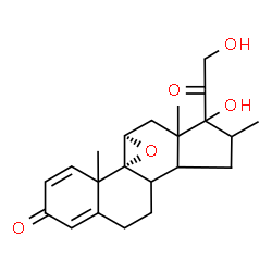 ChemSpider 2D Image | 8-DM ;  9beta,11beta-epoxy-17,21-dihydroxy-16alpha-methylpregna-1,4-diene-; 3,20-dione | C22H28O5