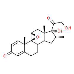 ChemSpider 2D Image | (8xi,9beta,11beta,14xi,16alpha)-17,21-Dihydroxy-16-methyl-9,11-epoxypregna-1,4-diene-3,20-dione | C22H28O5