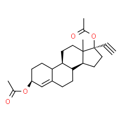 ChemSpider 2D Image | (3beta,8xi,10xi,13xi,17beta)-17-Ethynylestr-4-ene-3,17-diyl diacetate | C24H32O4