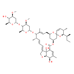 ChemSpider 2D Image | (2S,4'S,5S,6R,8'R,10'E,13'S,14'E,16'E,20'R,21'R,24'S)-6-[(2S)-Butan-2-yl]-21',24'-dihydroxy-5,11',13',22'-tetramethyl-2'-oxo-5,6-dihydrospiro[pyran-2,6'-[3,7,19]trioxatetracyclo[15.6.1.1~4,8~.0~20,24~]pentacosa[10,14,16,22]tetraen]-12'-yl 2,6-dideoxy-4-O-(2,6-dideoxy-3-O-methyl-alpha-L-arabino-hexopyranosyl)-3-O-methyl-alpha-L-lyxo-hexopyranoside | C48H72O14