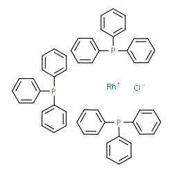 ChemSpider 2D Image | Phosphine, triphenyl-, rhodium(1+) salt, hydrochloride (3:1:1) | C54H45ClP3Rh