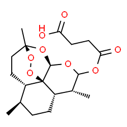 ChemSpider 2D Image | 4-oxo-4-{[(5aS,6R,8aS,9R,12R,12aR)-3,6,9-trimethyldecahydro-3,12-epoxy[1,2]dioxepino[4,3-i]isochromen-10-yl]oxy}butanoic acid | C19H28O8
