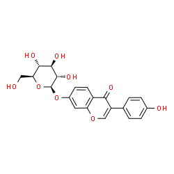 ChemSpider 2D Image | 3-(4-Hydroxyphenyl)-4-oxo-4H-chromen-7-yl beta-L-glucopyranoside | C21H20O9