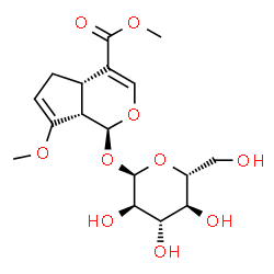 ChemSpider 2D Image | Methyl (1S,4aS,7aS)-1-(alpha-D-glucopyranosyloxy)-7-methoxy-1,4a,5,7a-tetrahydrocyclopenta[c]pyran-4-carboxylate | C17H24O10