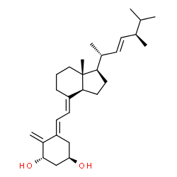 ChemSpider 2D Image | (1S,3R,5E,7E,22E)-9,10-Secoergosta-5,7,10,22-tetraene-1,3-diol | C28H44O2