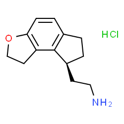 ChemSpider 2D Image | 2-[(8S)-1H,2H,6H,7H,8H-indeno[5,4-b]furan-8-yl]ethan-1-amine hydrochloride | C13H18ClNO