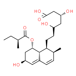 ChemSpider 2D Image | (3R,5R)-3,5-Dihydroxy-7-[(1S,2S,6S,8S,8aR)-6-hydroxy-2-methyl-8-{[(2S)-2-methylbutanoyl]oxy}-1,2,6,7,8,8a-hexahydronaphthalen-1-yl]heptanoic acid | C23H36O7