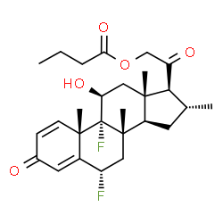ChemSpider 2D Image | (6alpha,11beta,16alpha)-6,9-Difluoro-11-hydroxy-8,16-dimethyl-3,20-dioxopregna-1,4-dien-21-yl butyrate | C27H36F2O5