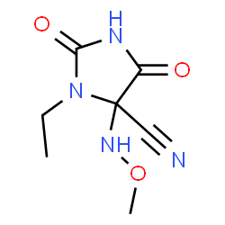 ChemSpider 2D Image | 3-Ethyl-4-(methoxyamino)-2,5-dioxo-4-imidazolidinecarbonitrile | C7H10N4O3