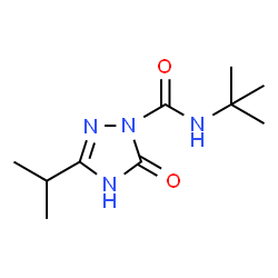 ChemSpider 2D Image | 3-Isopropyl-N-(2-methyl-2-propanyl)-5-oxo-2,5-dihydro-1H-1,2,4-triazole-1-carboxamide | C10H18N4O2