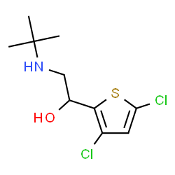 ChemSpider 2D Image | 1-(3,5-Dichloro-2-thienyl)-2-[(2-methyl-2-propanyl)amino]ethanol | C10H15Cl2NOS