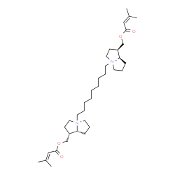 ChemSpider 2D Image | (1R,7aR,1'R,7a'R)-4,4'-(1,9-Nonanediyl)bis(1-{[(3-methyl-2-butenoyl)oxy]methyl}hexahydro-1H-pyrrolizinium) | C35H60N2O4