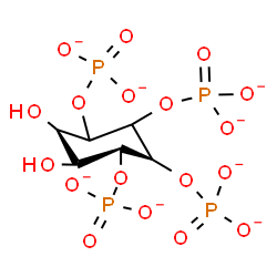ChemSpider 2D Image | (1R,2S,5R,6S)-5,6-Dihydroxy-1,2,3,4-cyclohexanetetrayl tetrakis(phosphate) | C6H8O18P4