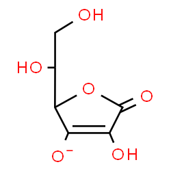 ChemSpider 2D Image | 2-(1,2-Dihydroxyethyl)-4-hydroxy-5-oxo-2,5-dihydro-3-furanolate | C6H7O6