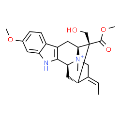 ChemSpider 2D Image | (19E)-16-(Hydroxymethyl)-11,17-dimethoxy-4-methyl-17-oxosarpagan-4-ium | C23H29N2O4