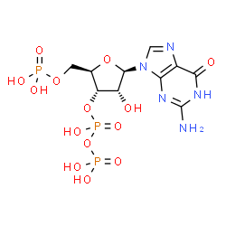 ChemSpider 2D Image | 5'-phosphoguanosine-3'-diphosphate | C10H16N5O14P3