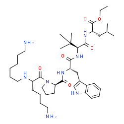 ChemSpider 2D Image | Ethyl N~2~-(6-aminohexyl)-L-lysyl-D-prolyl-L-tryptophyl-3-methyl-L-valyl-L-leucinate | C42H70N8O6