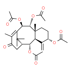 ChemSpider 2D Image | (2alpha,5alpha,9alpha,10beta)-13-Oxotaxa-4(20),11-diene-2,5,9,10-tetrayl tetraacetate | C28H38O9
