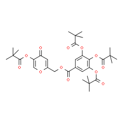 ChemSpider 2D Image | {5-[(2,2-Dimethylpropanoyl)oxy]-4-oxo-4H-pyran-2-yl}methyl 3,4,5-tris[(2,2-dimethylpropanoyl)oxy]benzoate | C33H42O12