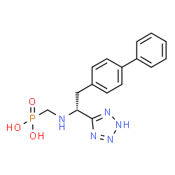 ChemSpider 2D Image | ({[(1R)-2-(4-Biphenylyl)-1-(1H-tetrazol-5-yl)ethyl]amino}methyl)phosphonic acid | C16H18N5O3P
