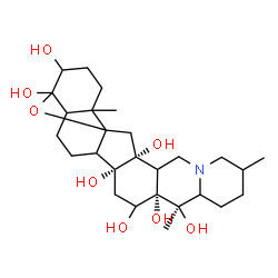 ChemSpider 2D Image | (5xi,8xi,9xi,10xi,13xi,22xi,25xi)-4,9-Epoxycevane-3,4,12,14,16,17,20-heptol | C27H43NO8