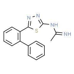 ChemSpider 2D Image | N-[5-(2-Biphenylyl)-1,3,4-thiadiazol-2-yl]ethanimidamide | C16H14N4S