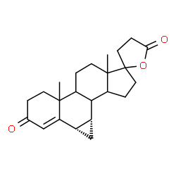 ChemSpider 2D Image | (1aS,10cS)-5a,7a-Dimethyl-1,1a,3',4,4',5,5a,5b,6,7,7a,9,10,10a,10b,10c-hexadecahydro-3H,5'H-spiro[cyclopenta[a]cyclopropa[l]phenanthrene-8,2'-furan]-3,5'-dione | C23H30O3