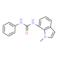 ChemSpider 2D Image | 1-(1-Methyl-1H-indol-7-yl)-3-phenylurea | C16H15N3O
