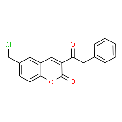 ChemSpider 2D Image | 6-(Chloromethyl)-3-(phenylacetyl)-2H-chromen-2-one | C18H13ClO3