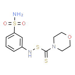 ChemSpider 2D Image | 3-{[(4-Morpholinylcarbonothioyl)sulfanyl]amino}benzenesulfonamide | C11H15N3O3S3