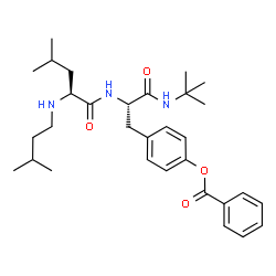 ChemSpider 2D Image | N-(3-Methylbutyl)-L-leucyl-O-benzoyl-N-(2-methyl-2-propanyl)-L-tyrosinamide | C31H45N3O4