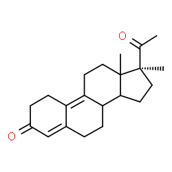 ChemSpider 2D Image | (8xi,13xi,14xi)-17-Methyl-19-norpregna-4,9-diene-3,20-dione | C21H28O2