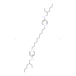 ChemSpider 2D Image | 1,1'-(1,10-Decanediyl)bis{4-[(2-ethylhexyl)amino]pyridinium} dichloride | C36H64Cl2N4