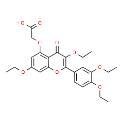 ChemSpider 2D Image | {[2-(3,4-Diethoxyphenyl)-3,7-diethoxy-4-oxo-4H-chromen-5-yl]oxy}acetic acid | C25H28O9