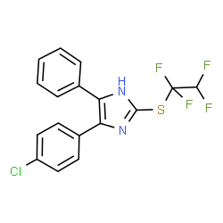 ChemSpider 2D Image | 4-(4-Chlorophenyl)-5-phenyl-2-[(1,1,2,2-tetrafluoroethyl)sulfanyl]-1H-imidazole | C17H11ClF4N2S