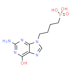 ChemSpider 2D Image | [4-(2-Amino-6-oxo-1,6-dihydro-9H-purin-9-yl)butyl]phosphonic acid | C9H14N5O4P
