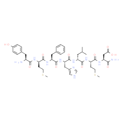 ChemSpider 2D Image | L-Tyrosyl-D-methionyl-L-phenylalanyl-L-histidyl-D-leucyl-L-methionyl-L-alpha-asparagine | C44H62N10O10S2