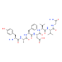 ChemSpider 2D Image | L-Tyrosyl-L-alanyl-L-phenylalanyl-L-alpha-aspartyl-L-valyl-L-valylglycinamide | C37H52N8O10